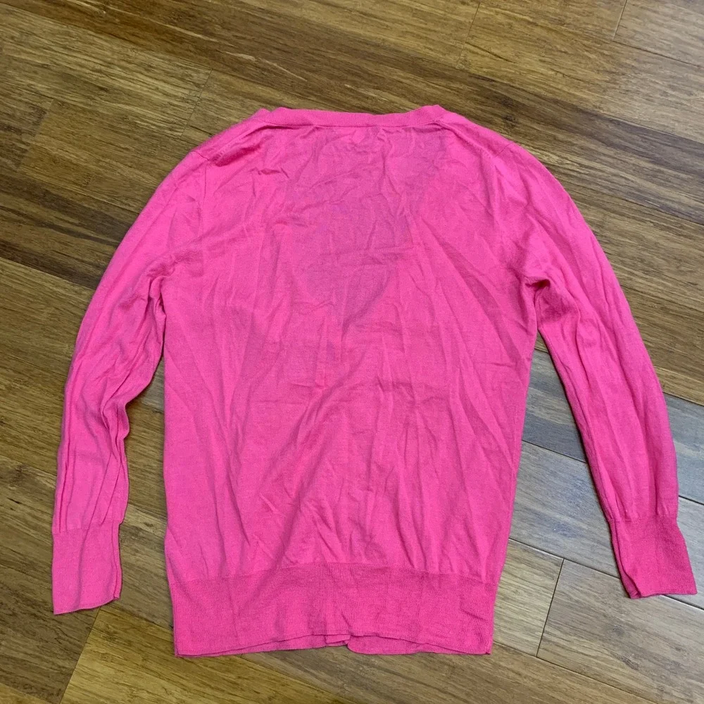 J. Crew Women's Cardigan Sweater Size XS Pink Cotton Knit Lightweight Casual - Picture 4 of 6